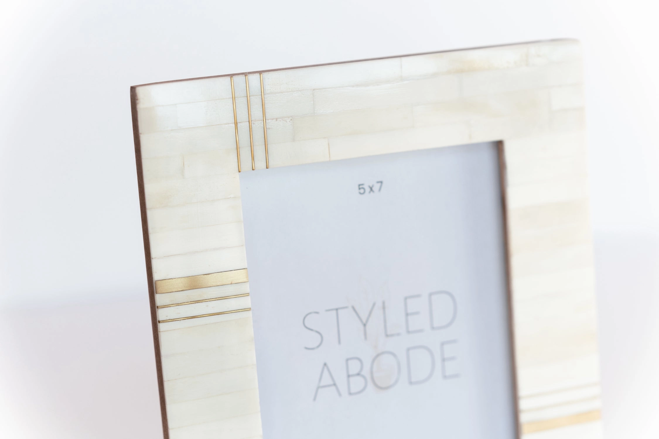 5x7 Brass and Cream Frame
