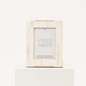 5x7 Gold & White Frame textured wall artwork