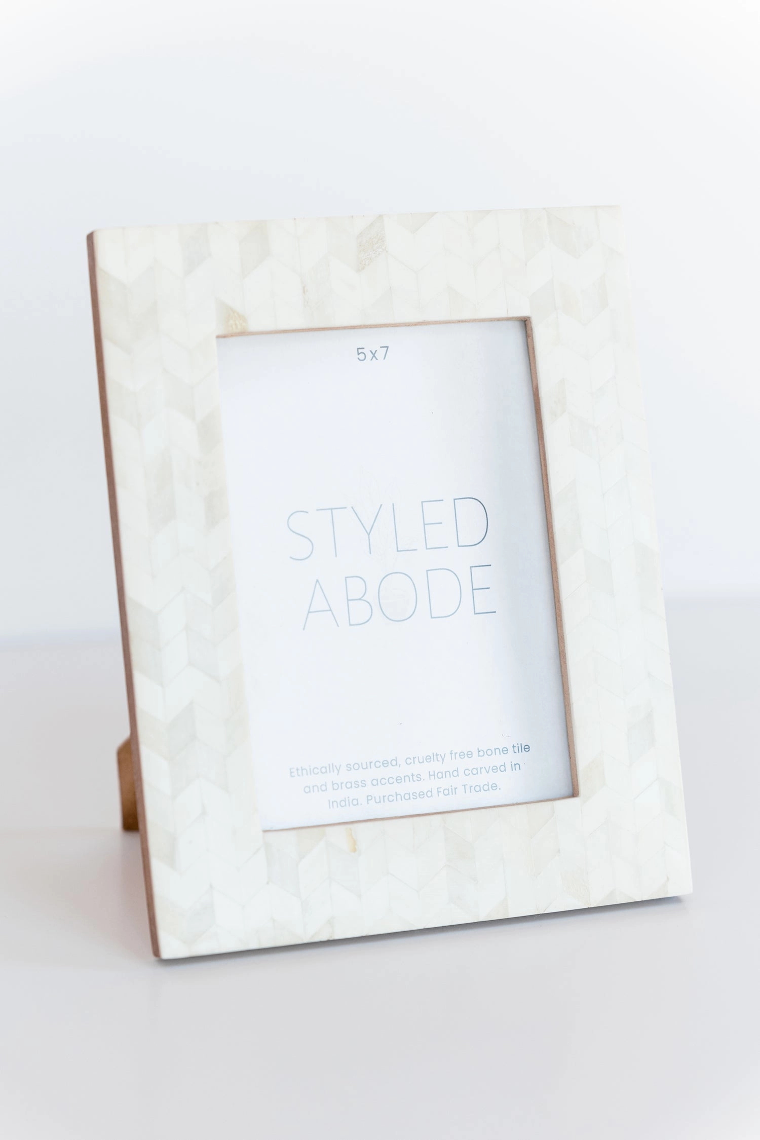 5x7 Herringbone Cream Frame