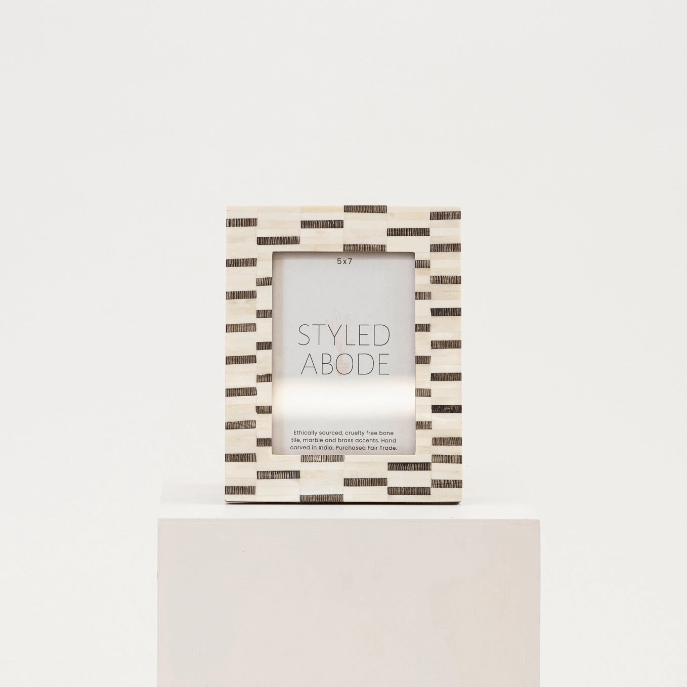 5x7 Horizontal B W Frame textured wall artwork