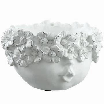 6.25" Garden Flower Lady Planter ( White ) interior room decor