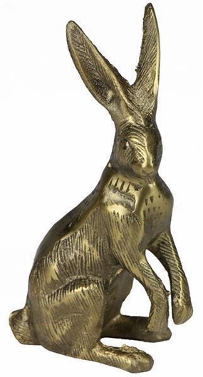 6.75"H Aluminum Standing Rabbit Antique Gold interior room decor