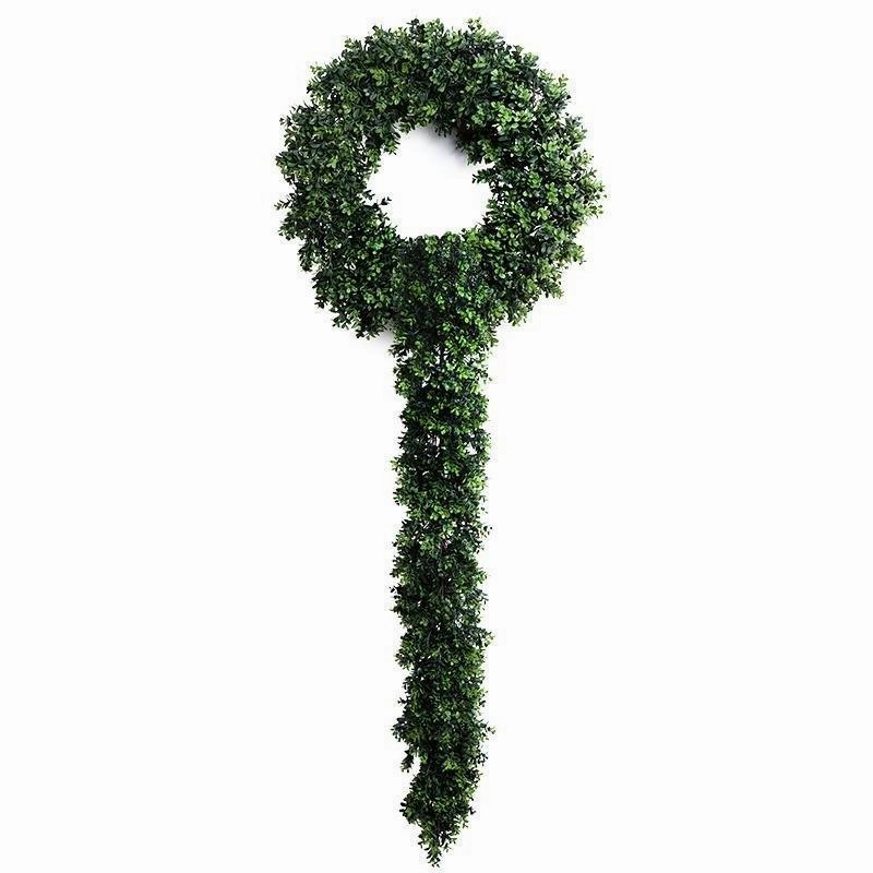 6' Faux Boxwood Shrub Christmas Garland For Outdoor Use