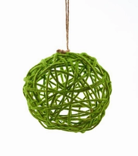 6" Plastic Moss/Rattan Ball interior room decor