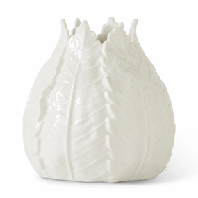 6" White Ceramic Leaf Vase interior room decor