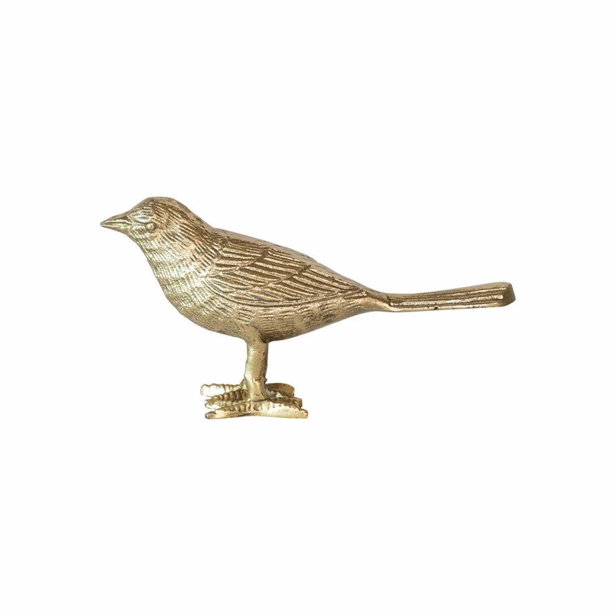 7"L x 1-3/4"W x 4"H Cast Aluminum Bird  Gold Finish interior room decor