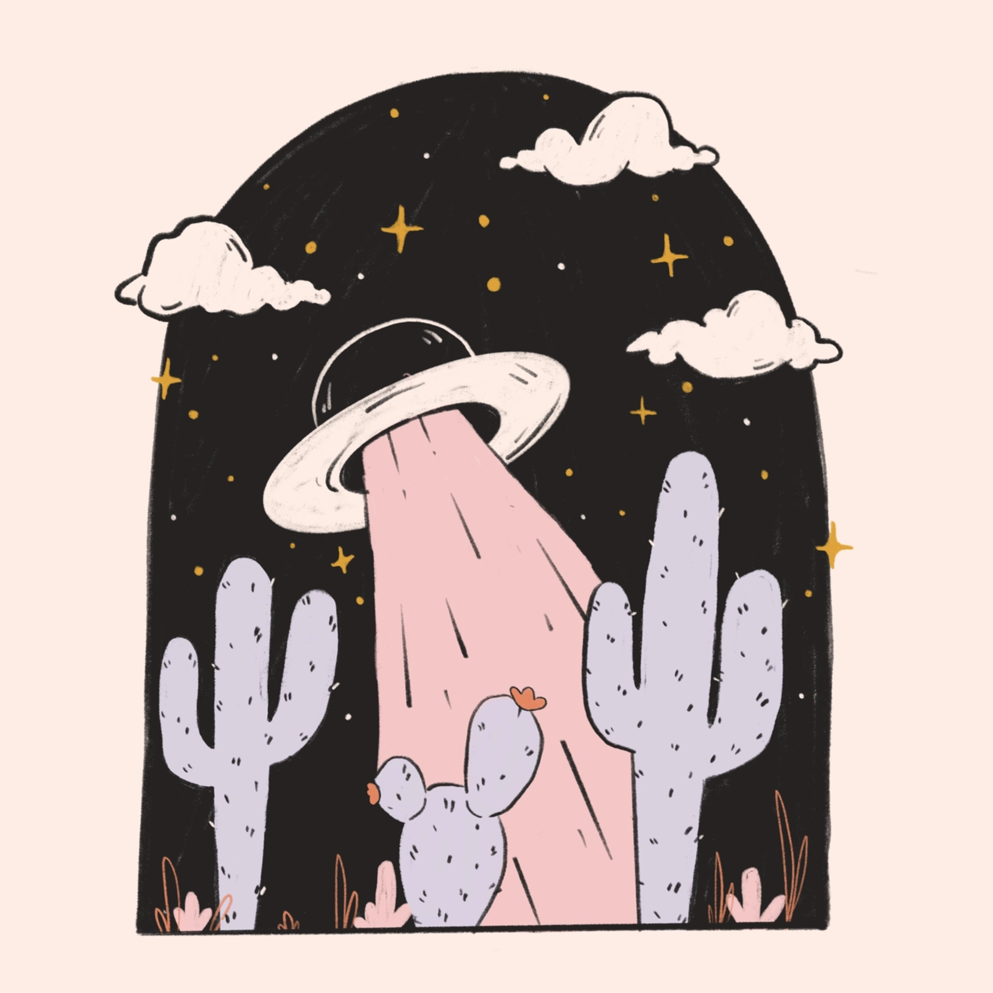 8"x8" Alien Cowboy Print framed wall decor