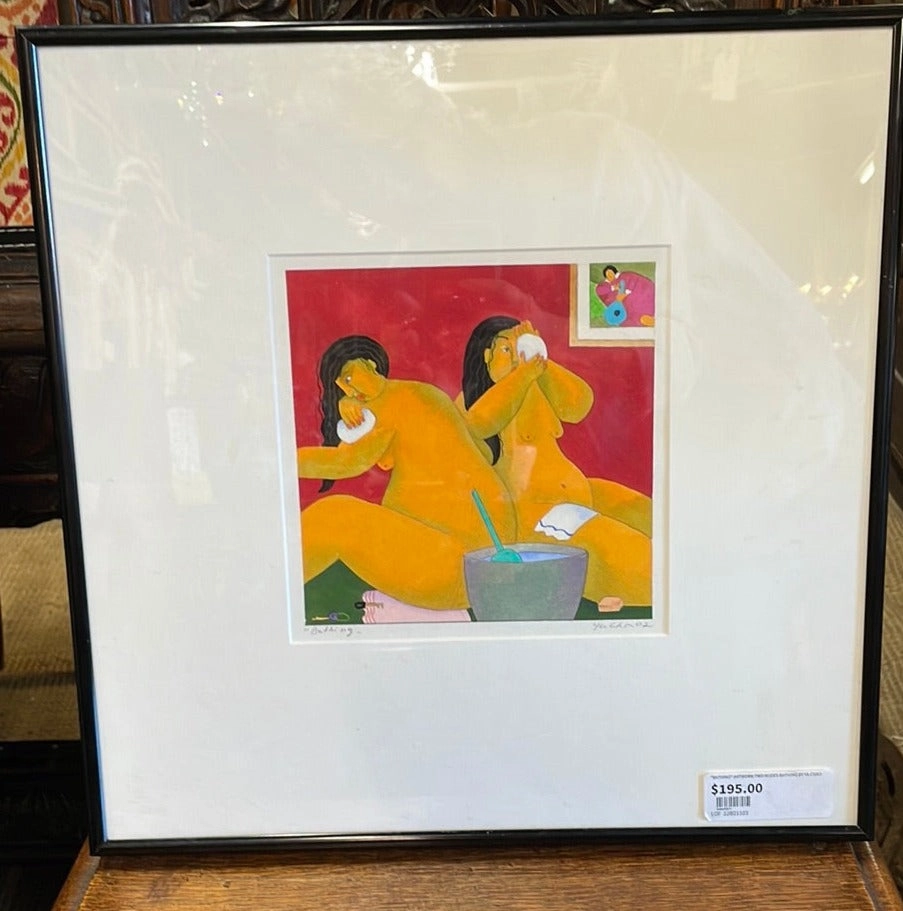 "BATHING BEAUTIES" PAINTING IN THE STYLE OF GAUGIN classic mural painting