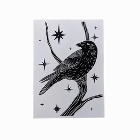 "Celestial Crow" Illustration Print framed wall decor