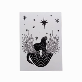 "Celestial Otter" Illustration Print framed wall decor
