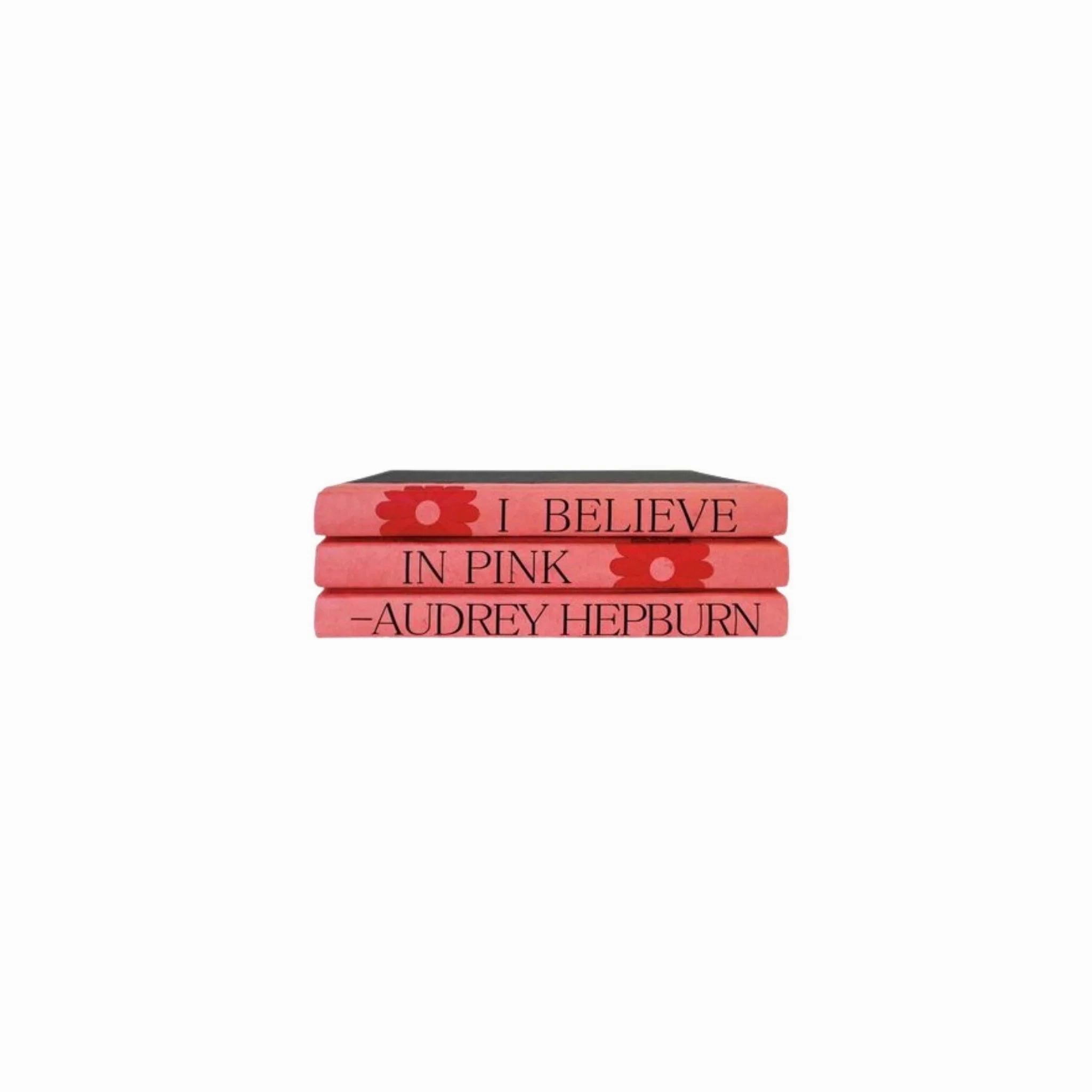 "I Believe in Pink" Decorative Book Set home display ornament