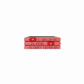 "I Believe in Pink" Decorative Book Set home display ornament