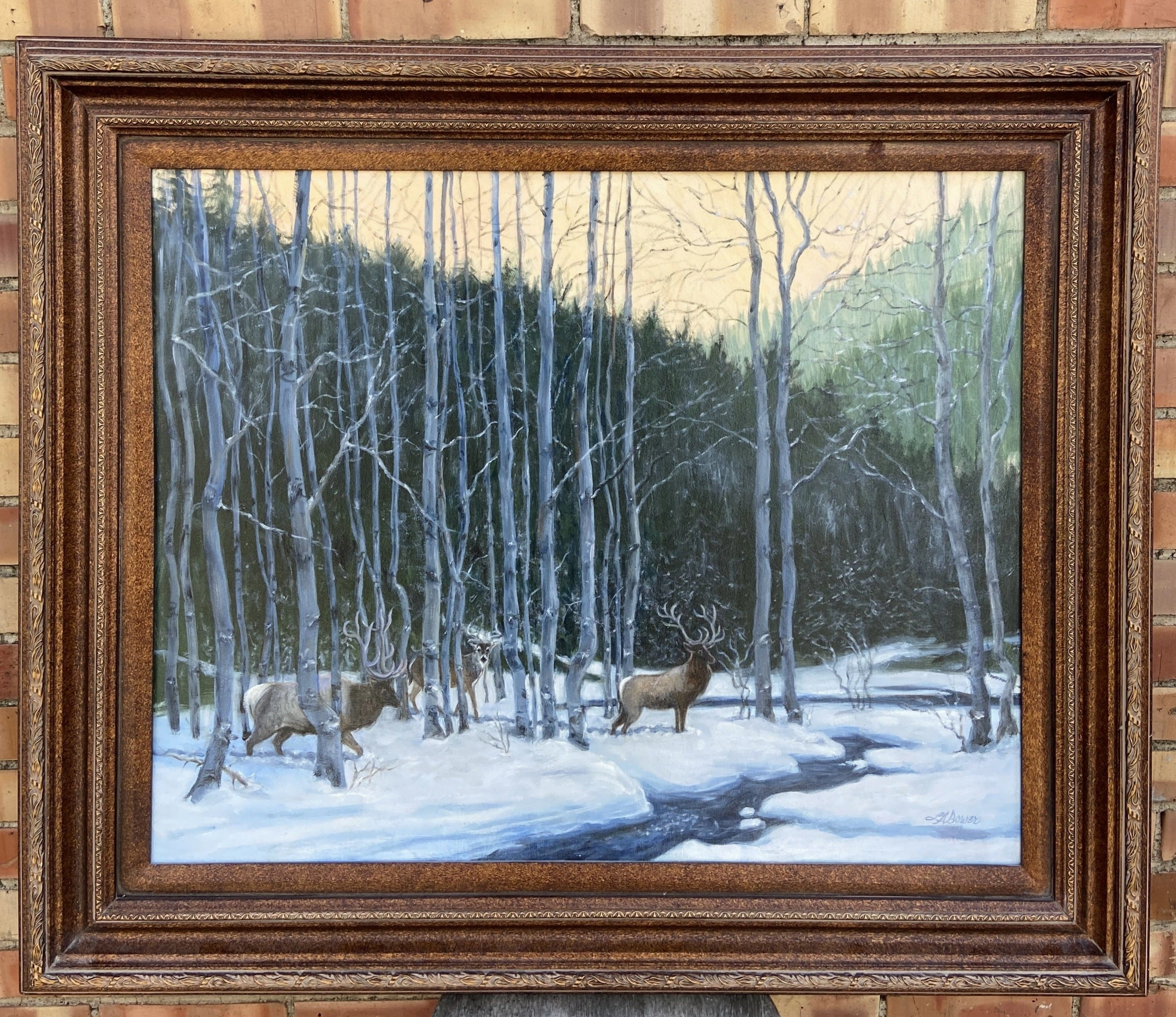 "LATE WINTER AFTERNOON SPLENDOR" OIL PAINTING BY LOU ANN BOWER classic mural painting