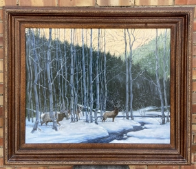 "LATE WINTER AFTERNOON SPLENDOR" OIL PAINTING BY LOU ANN BOWER classic mural painting