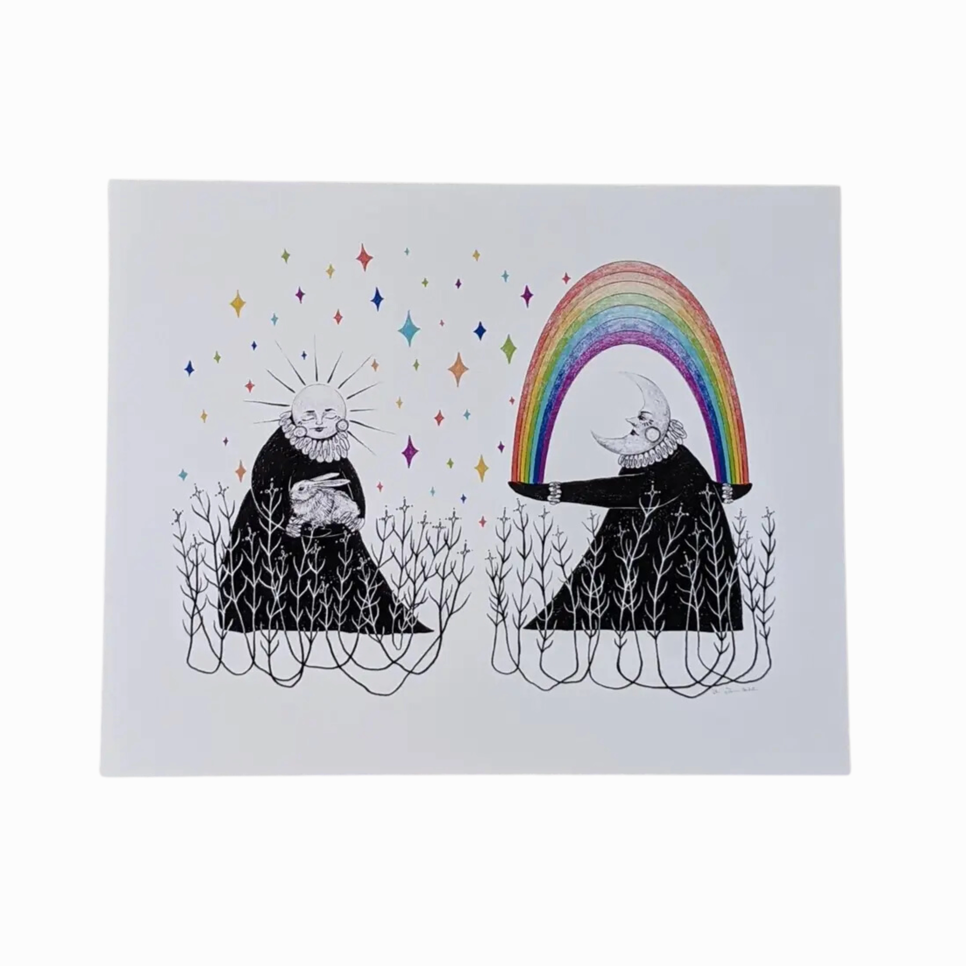 "Prism Priestess" Illustration Print framed wall decor