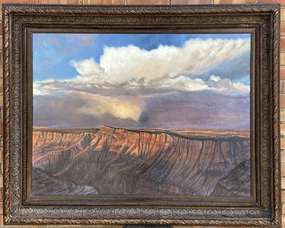 "STORM ON THE GRAND CANYON" OIL PAINTING BY LOU ANN BOWER classic mural painting