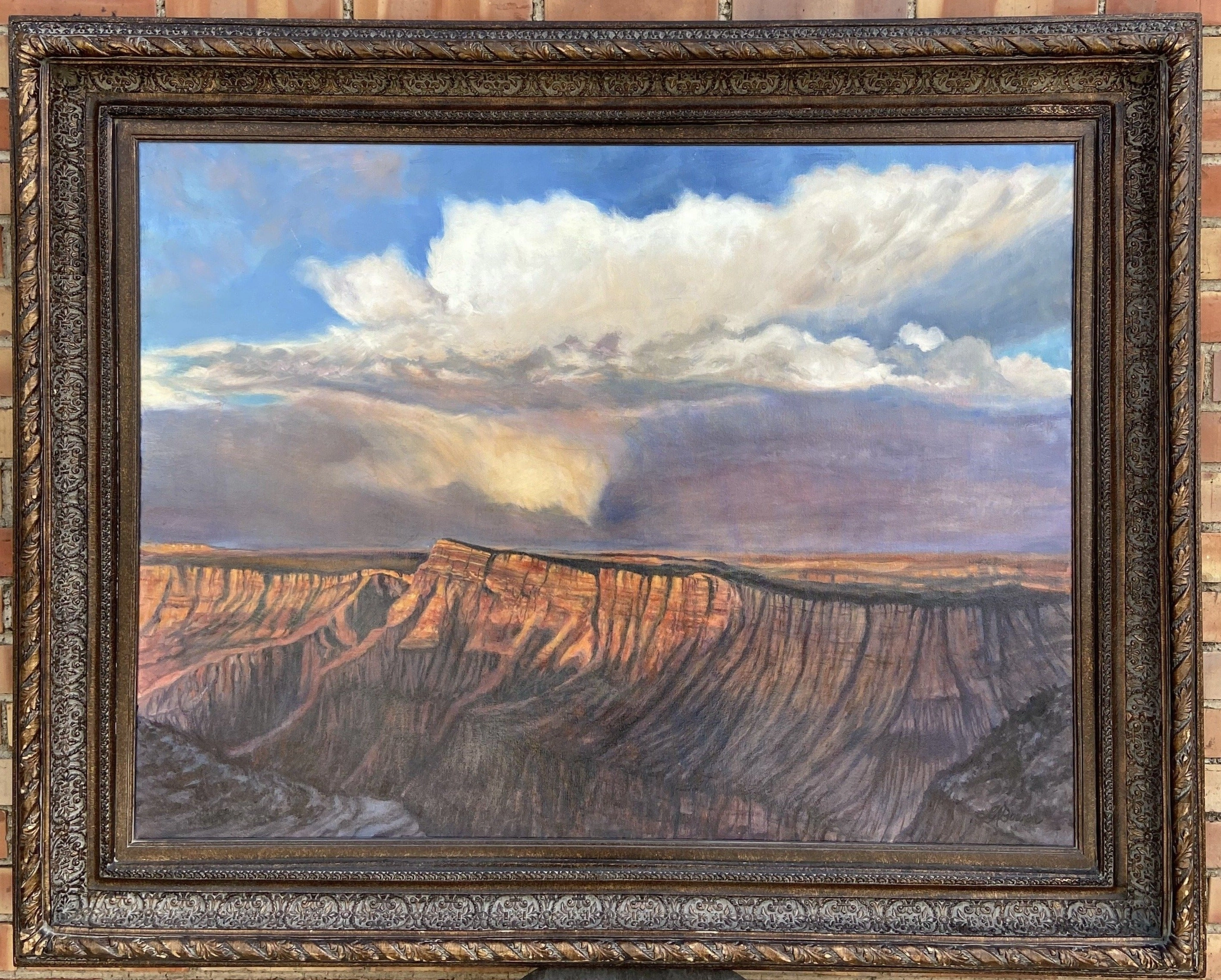 "STORM ON THE GRAND CANYON" OIL PAINTING BY LOU ANN BOWER classic mural painting