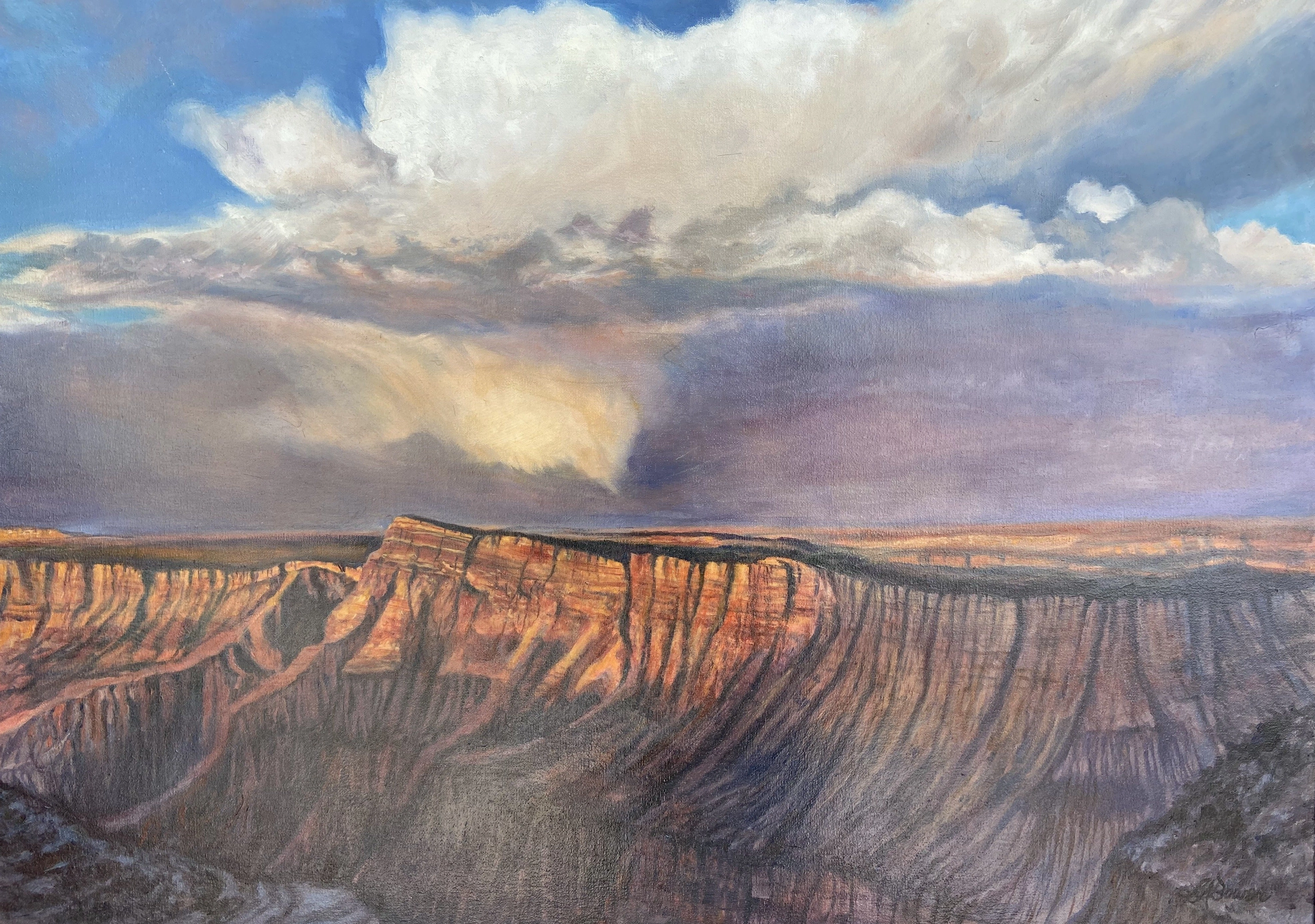 "STORM ON THE GRAND CANYON" OIL PAINTING BY LOU ANN BOWER
