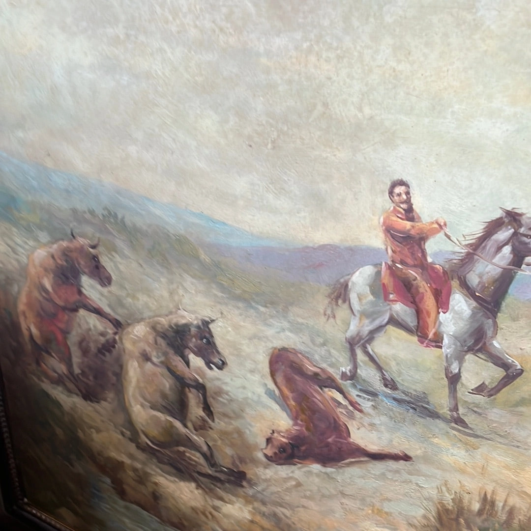 "THE WRANGLER" OIL PAINTING
