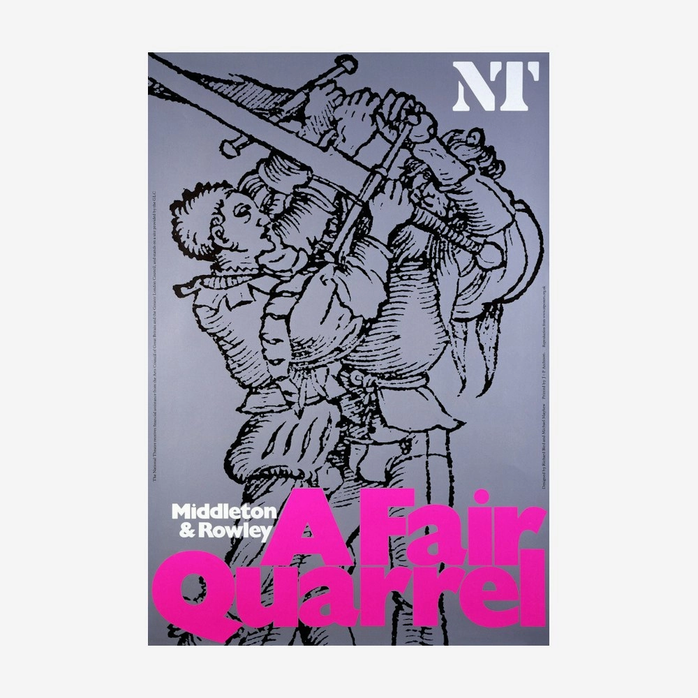 A Fair Quarrel 1979 Print vintage woodcut wallpaper