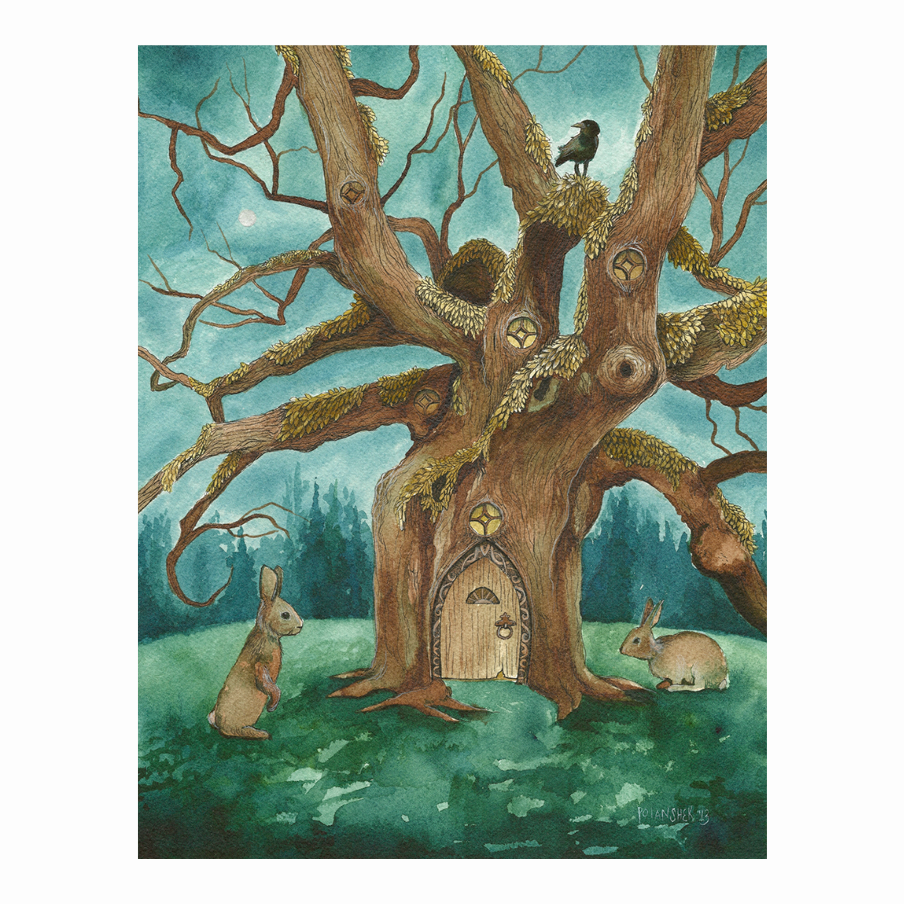 A Visit to House of Crow - Art Print framed wall decor