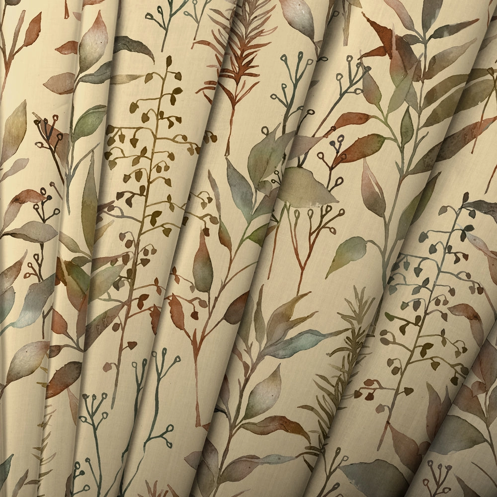 Aberduna Printed Cotton Fabric (By The Metre) Mulberry