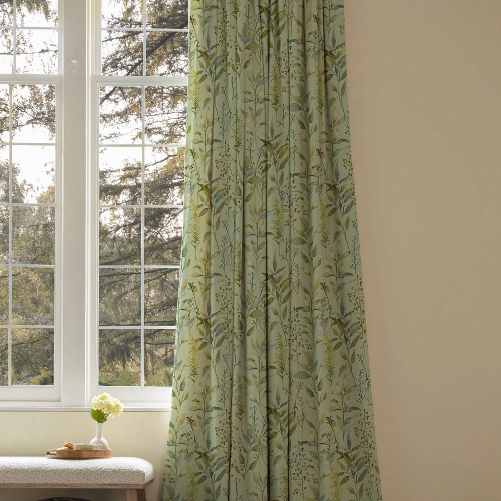 Aberduna Printed Cotton Fabric (By The Metre) Sage