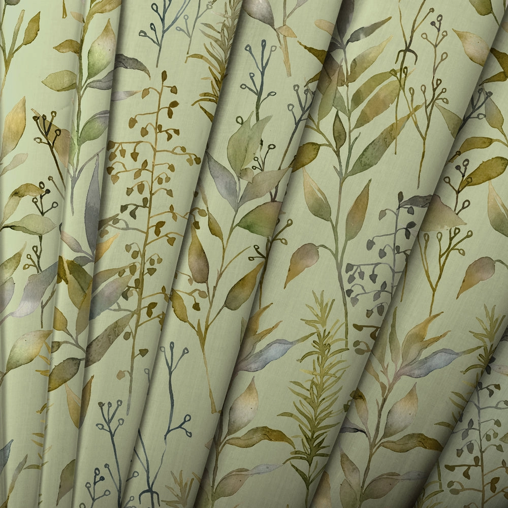 Aberduna Printed Cotton Fabric (By The Metre) Sage