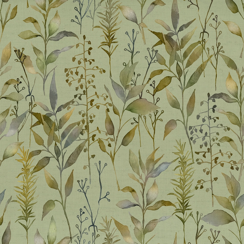 Aberduna Printed Cotton Fabric (By The Metre) Sage elegant table cloth  