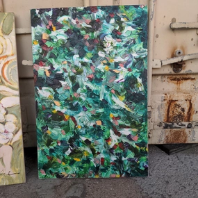 ABSTRACT FLORAL EXPLOSION PAINTING classic mural painting