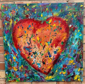 ABSTRACT HEART OIL PAINTING classic mural painting