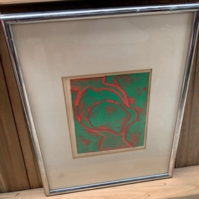 ABSTRACT LITHO PAINTING 'AMERICAN POSTWAR' BY ALAN KOSLIN 1942 classic mural painting