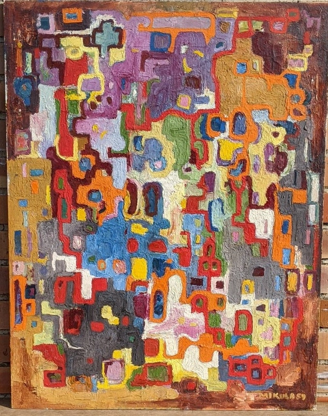 ABSTRACT OIL PAINTING BY KURT MUKULA #1