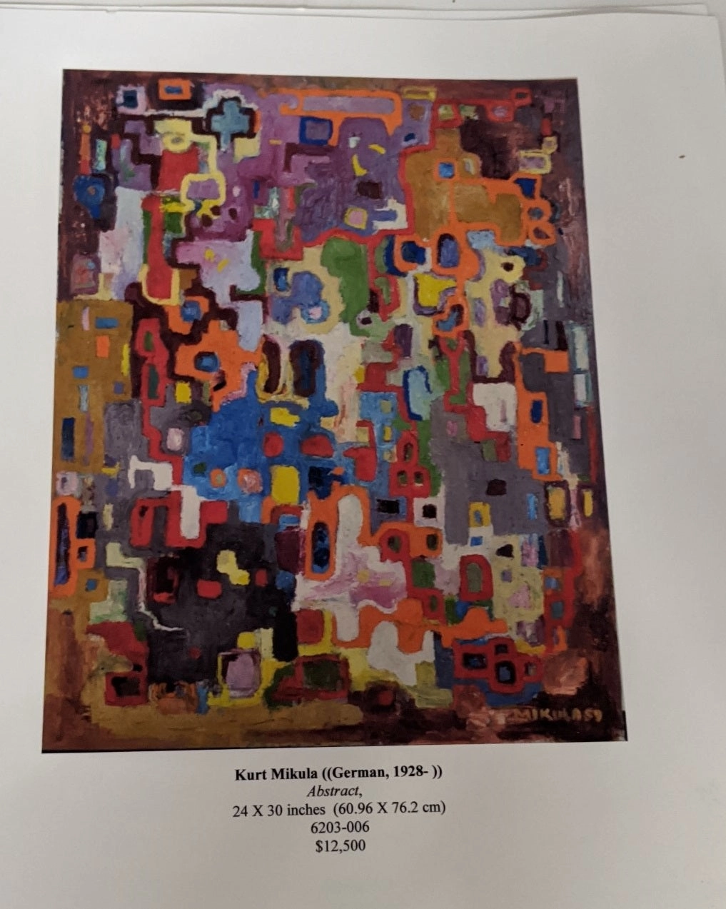 ABSTRACT OIL PAINTING BY KURT MUKULA #1