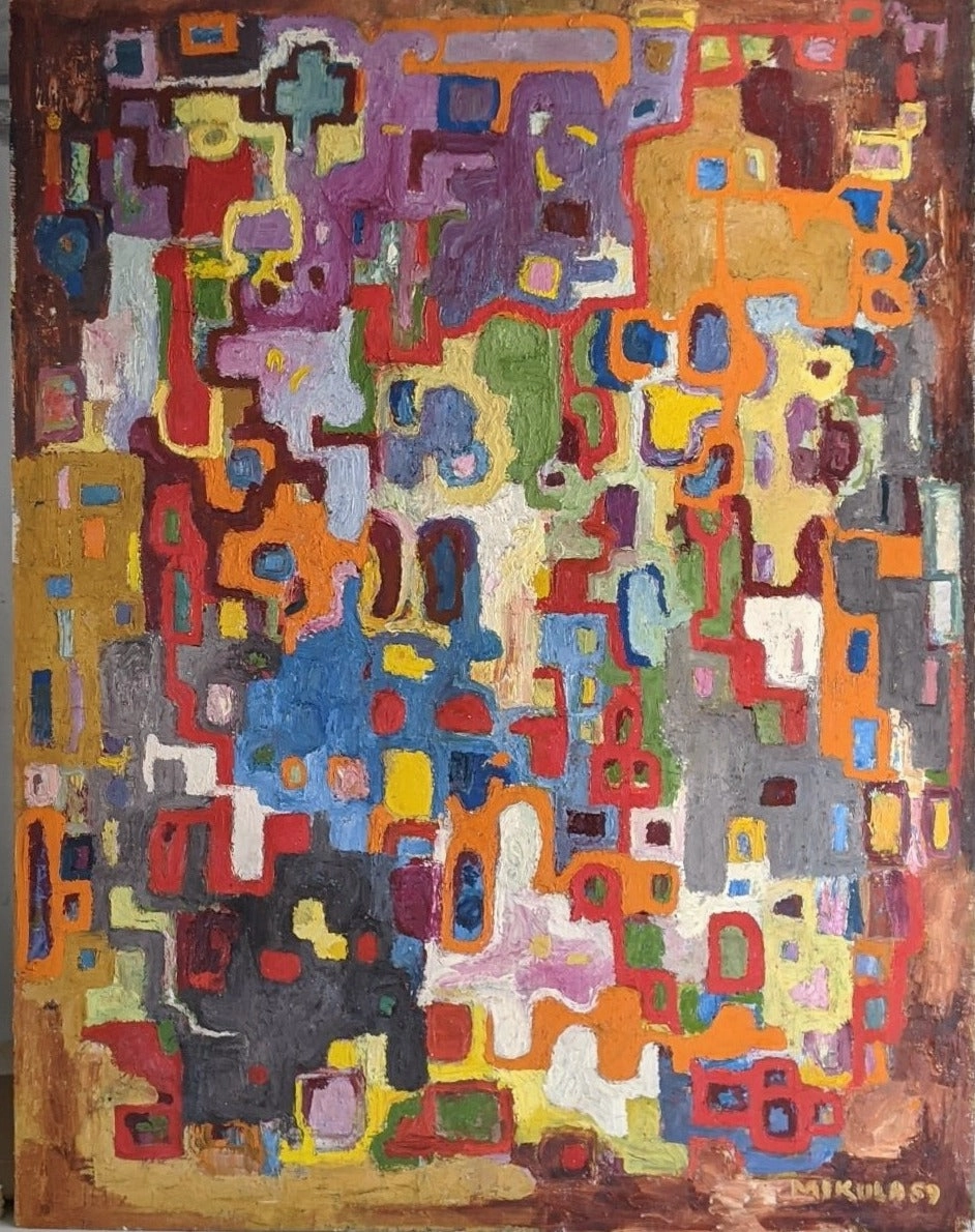 ABSTRACT OIL PAINTING BY KURT MUKULA #1 classic mural painting
