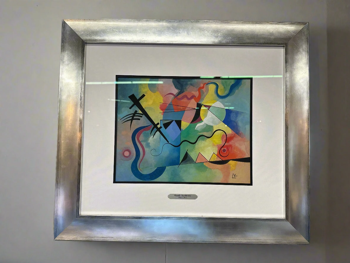ABSTRACT WATERCOLOR WITH CROSS  ATTRIBUTED TO RUSSIAN ARTIST WASSILY KANDISKY classic mural painting