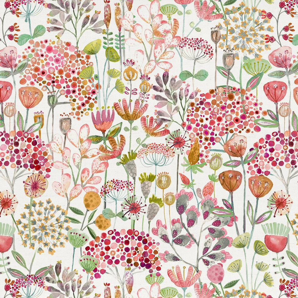 Ailsa Printed Cotton Fabric (By The Metre) Summer elegant table cloth  