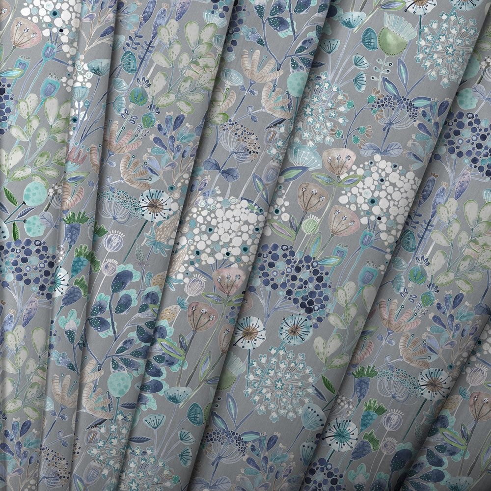 Ailsa Printed Made to Measure Curtains Cornflower