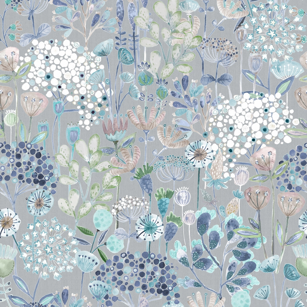 Ailsa Printed Made to Measure Curtains Cornflower
