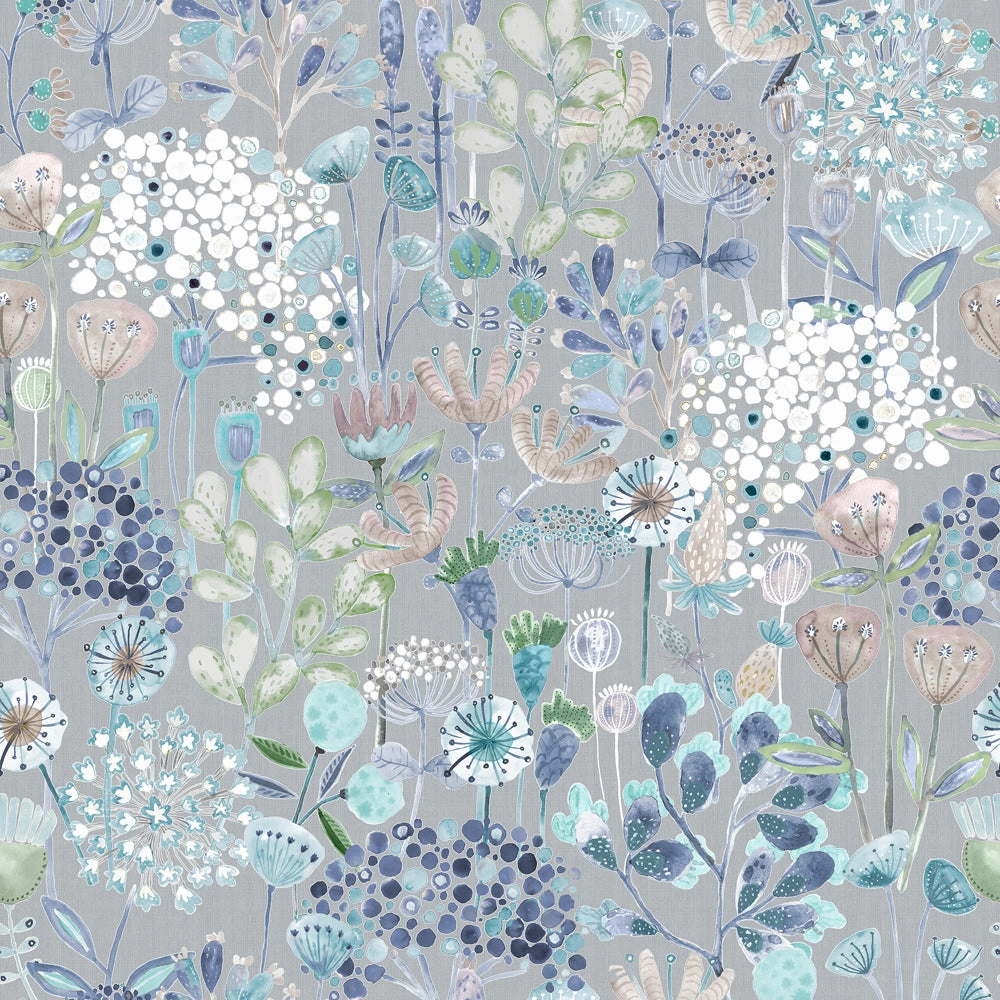 Ailsa Printed Made to Measure Curtains Cornflower