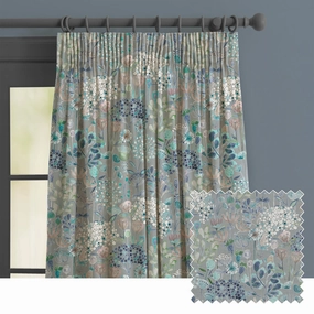 Ailsa Printed Made to Measure Curtains Cornflower patterned fashion rug  