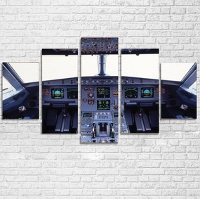 Airbus A320 Cockpit Wide Printed Multiple Canvas Poster canvas mural art