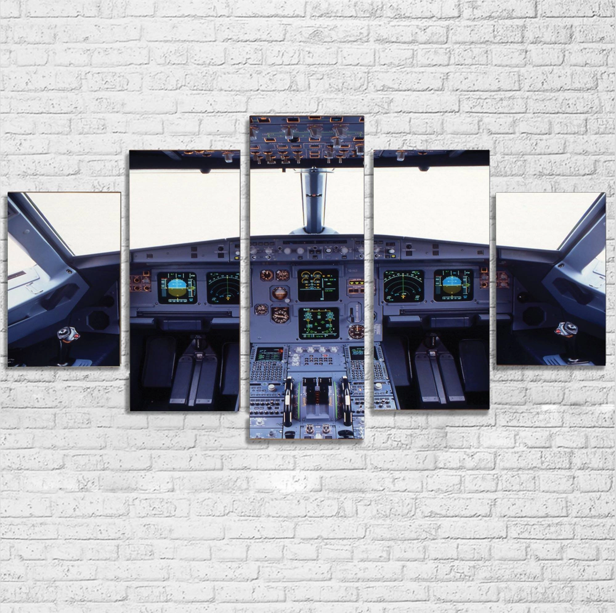 Airbus A320 Cockpit Wide Printed Multiple Canvas Poster canvas mural art