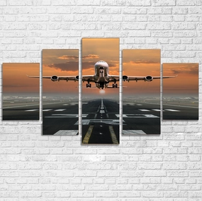 Aircraft Departing from RW30 Printed Multiple Canvas Poster canvas mural art