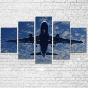 Airplane From Below Printed Multiple Canvas Poster canvas mural art