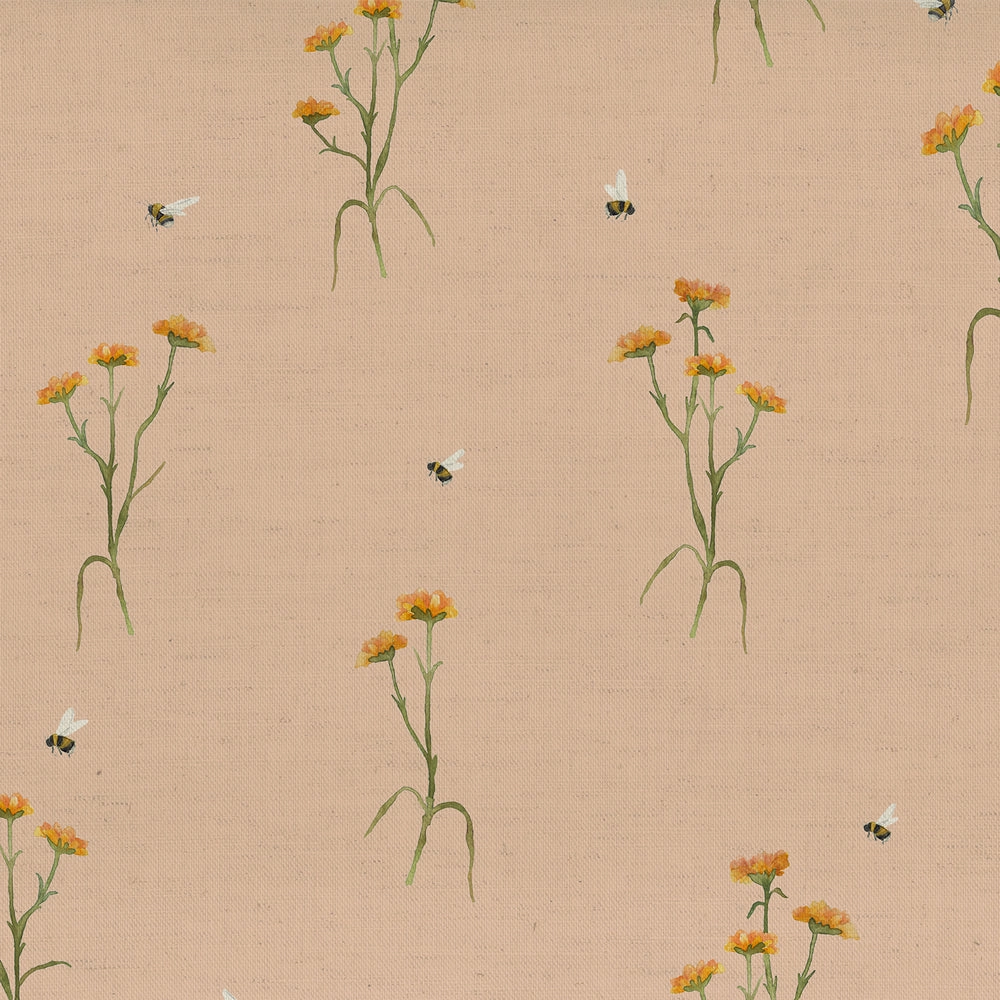 Allimore Printed Cotton Fabric (By The Metre) Apricot elegant table cloth  
