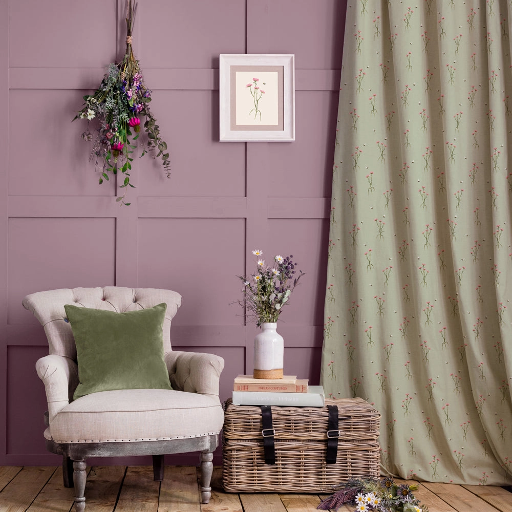 Allimore Printed Cotton Fabric (By The Metre) Sage