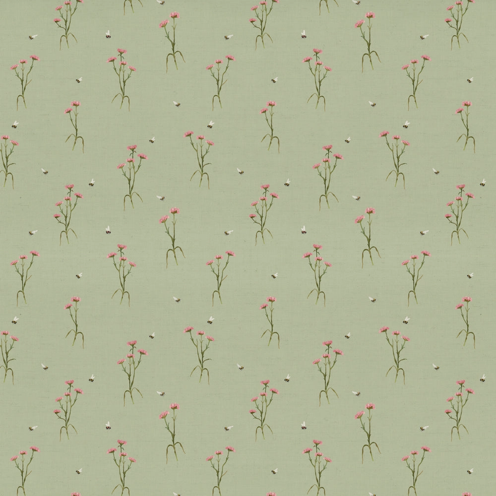 Allimore Printed Cotton Fabric (By The Metre) Sage