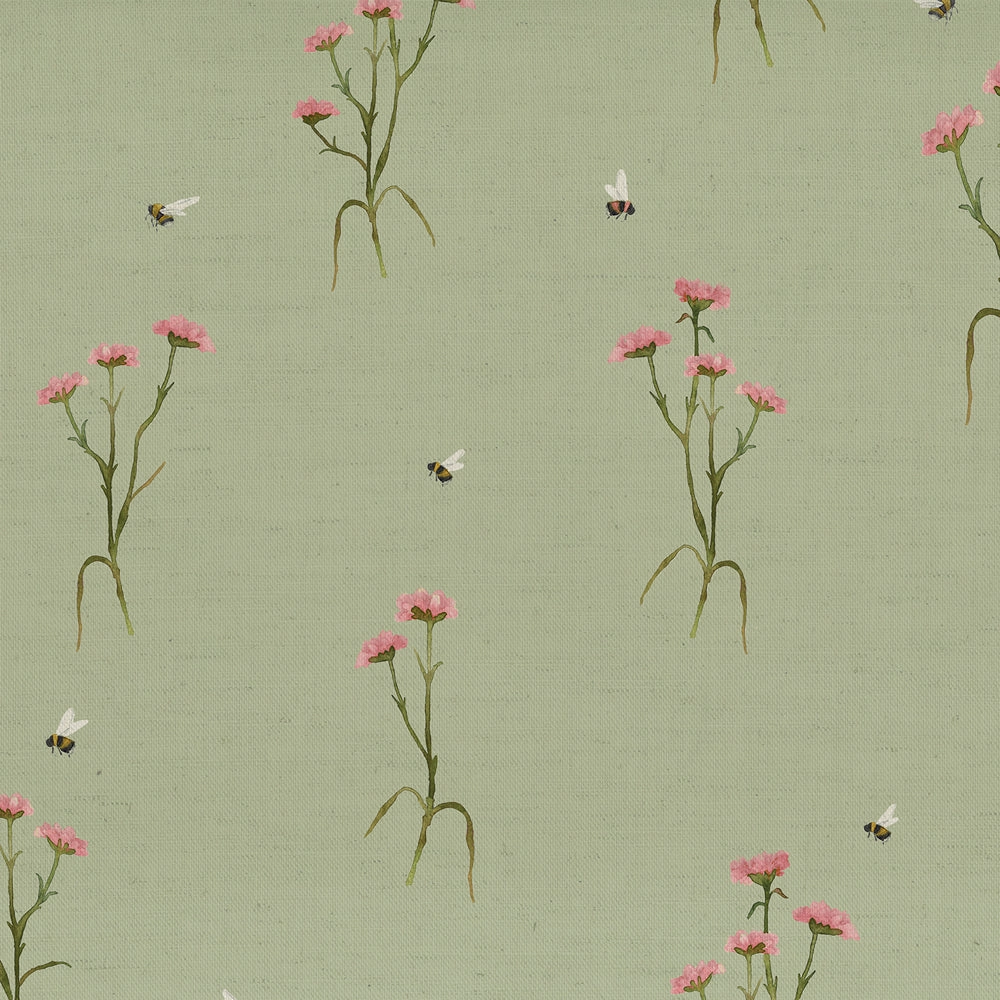 Allimore Printed Cotton Fabric (By The Metre) Sage elegant table cloth  