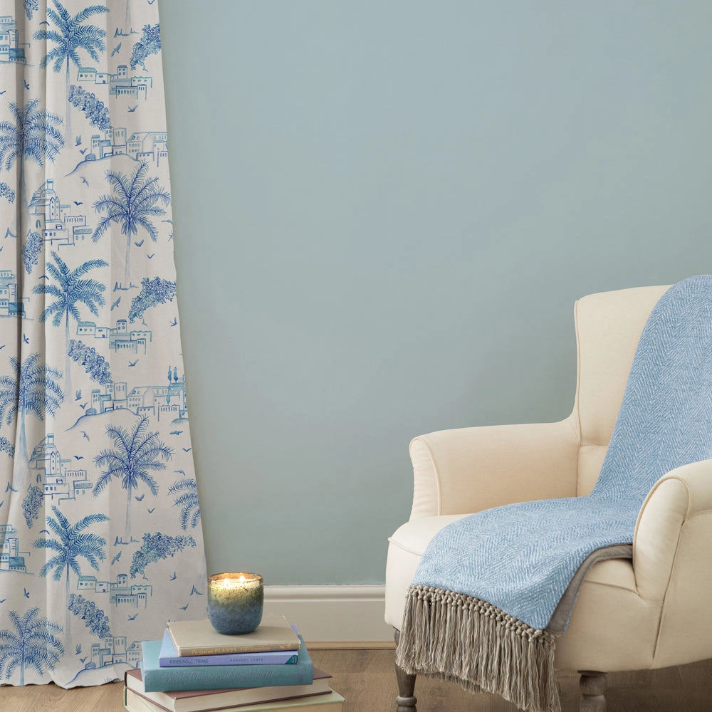 Altea Printed Cotton Fabric (By The Metre) Cobalt